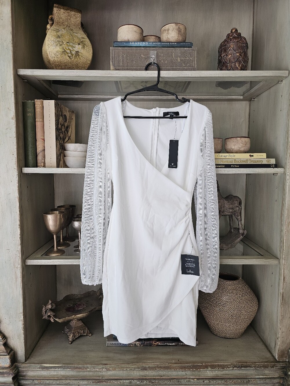 NWT Lulu's Love That Lasts Forever Ivory Balloon Sleeve Bodycon Mini Dress